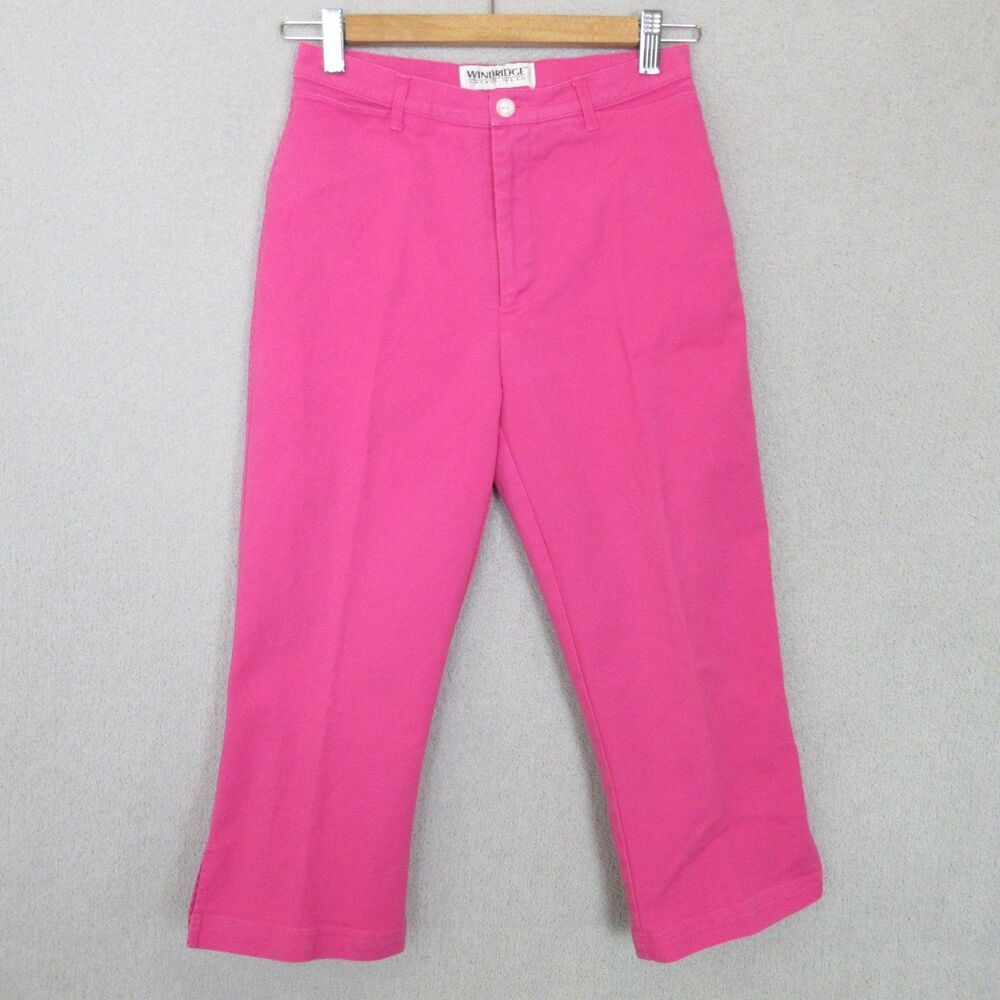 Cheryl Nash Windridge Pants Womens 6 Pink Capri Cropped Stretch Cotton Blend